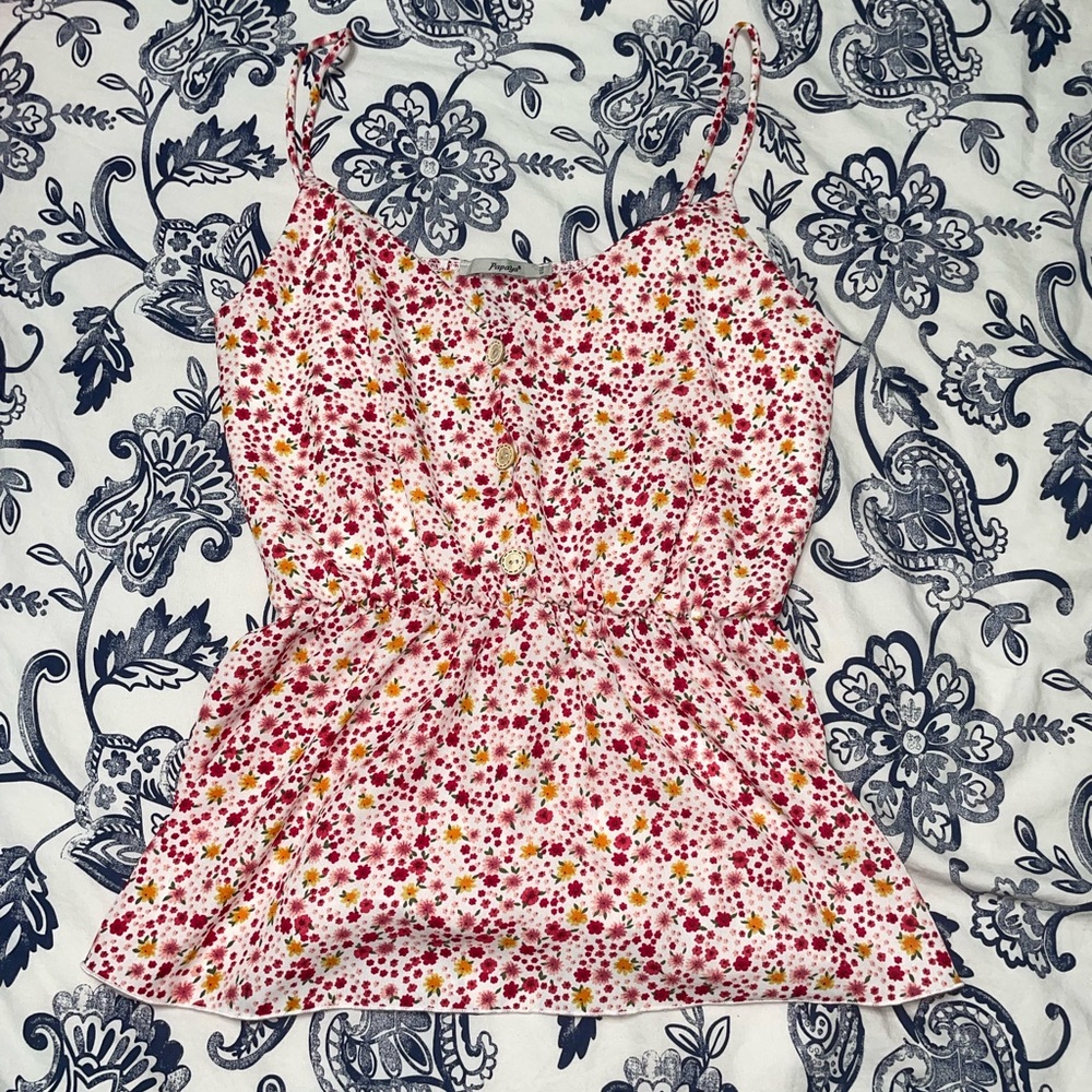 Papaya Floral Camisole - Pink and Yellow
